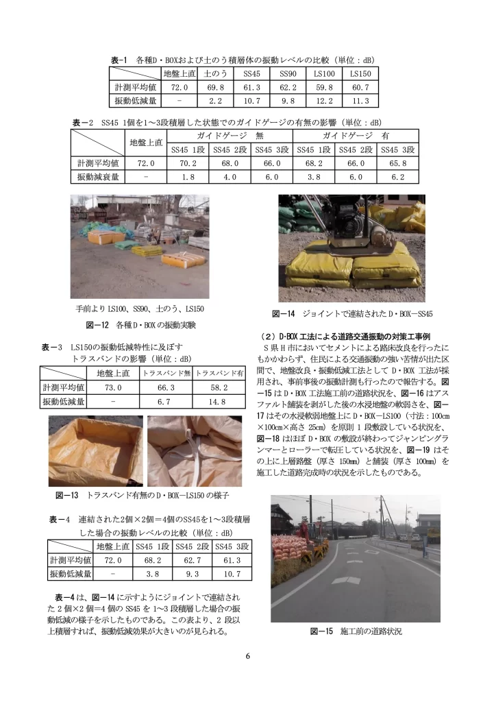 論文「現代版土のう工法としてのD・BOX工法とその局所圧密効果および振動低減効果」page6