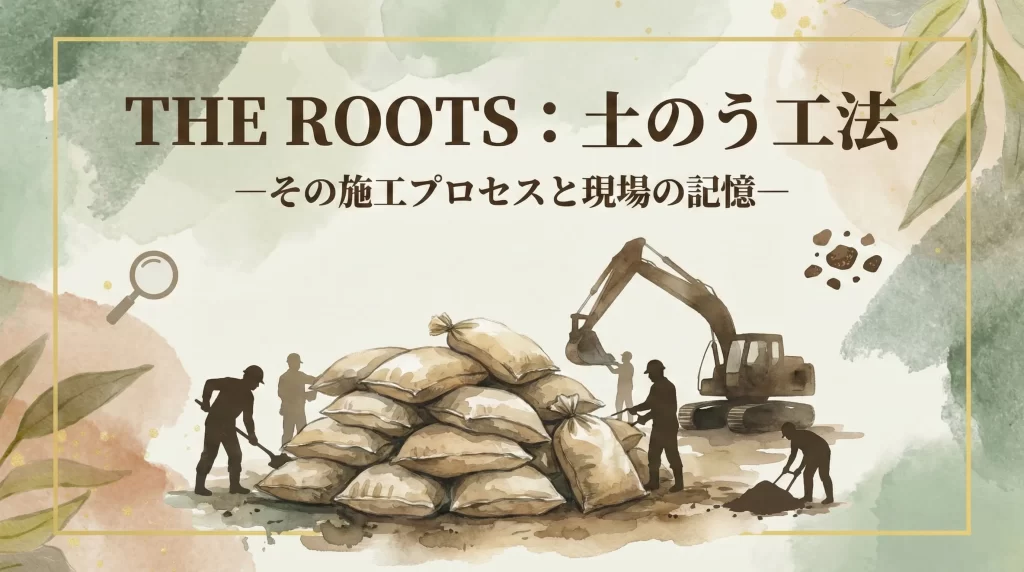 THE ROOTS：土のう工法 —その施工プロセスと現場の記憶—